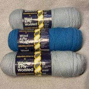 Wool 4-Ply Worsted 3 skeins.